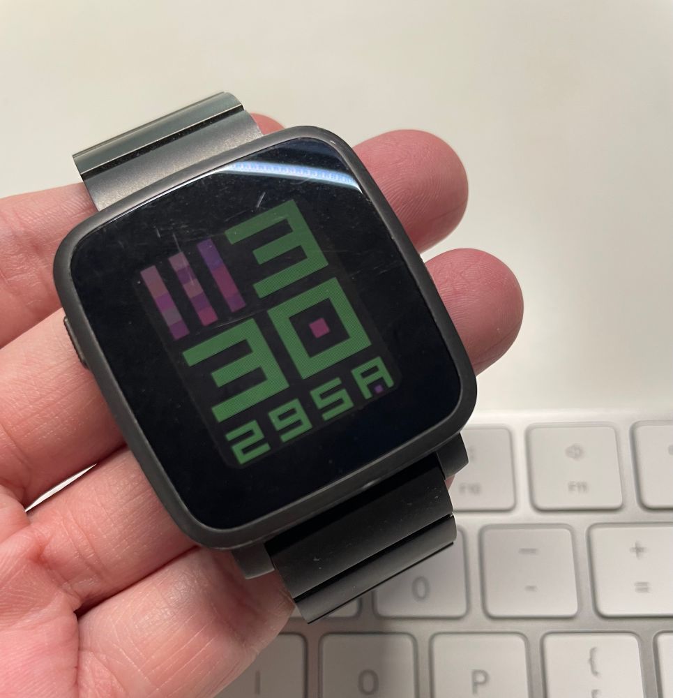 Pebble Time Steel with Squared 4.0 watchface 