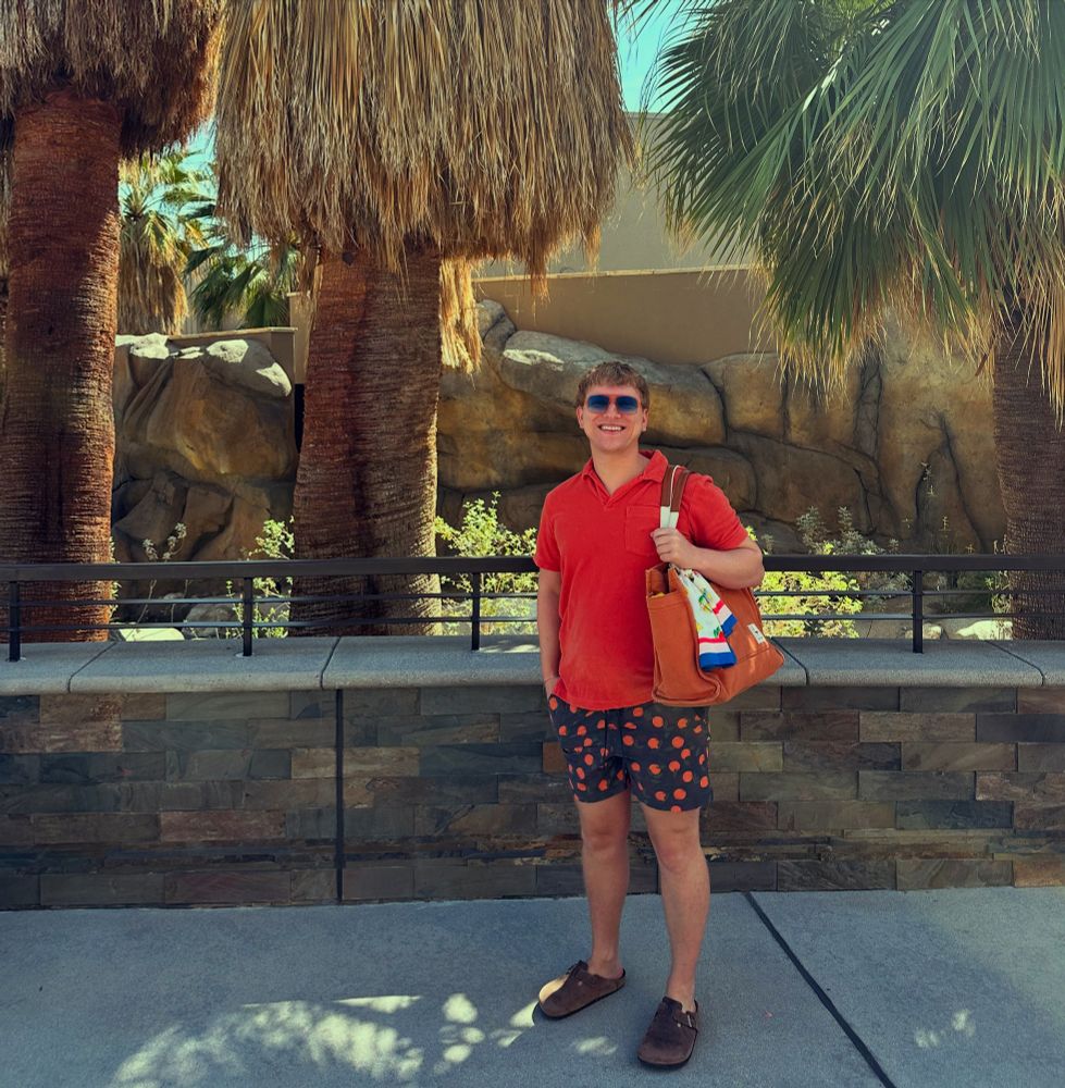 Daniel in his orange outfit for spa day 
