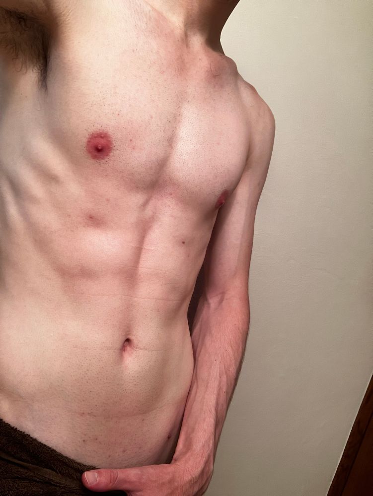 It’s ya boi - shirtless with a towel covering my lower half. 