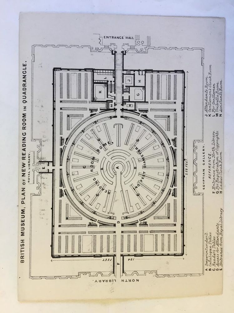Round Reading Room plan, 1857