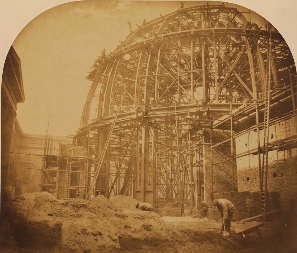 Building the Round Reading Room, 1855. Photo by William Lake Price