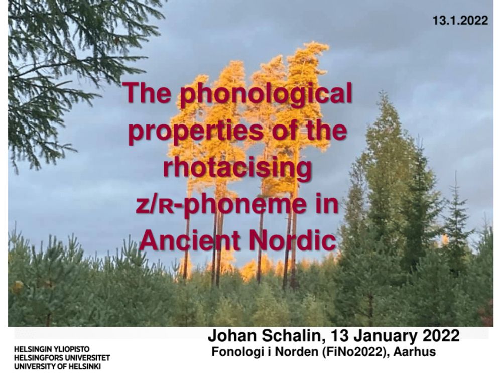 (PDF) The phonological properties of the rhotacising z/ʀ-phoneme in Ancient Nordic