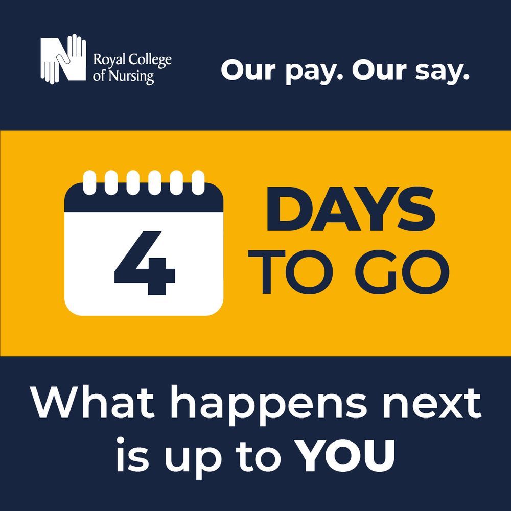 Text reads: Our pay. Our say. 4 days to go. What happens next is up to you.