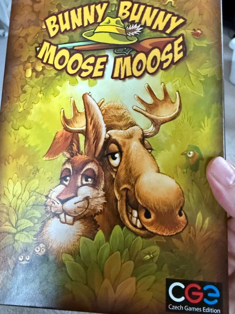 The box for a board game called bunny bunny moose moose