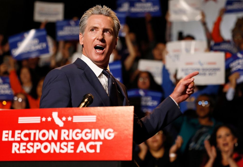 The plan by California Gov. Gavin Newsom and other Democrats is a response to Texas Republicans’ efforts to give themselves five more House seats in their state.