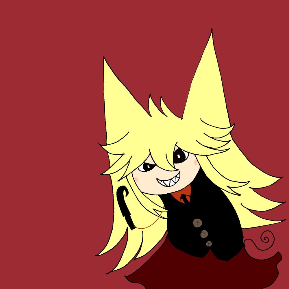 A small of Moge-ko from Mogeko Castle in a red background