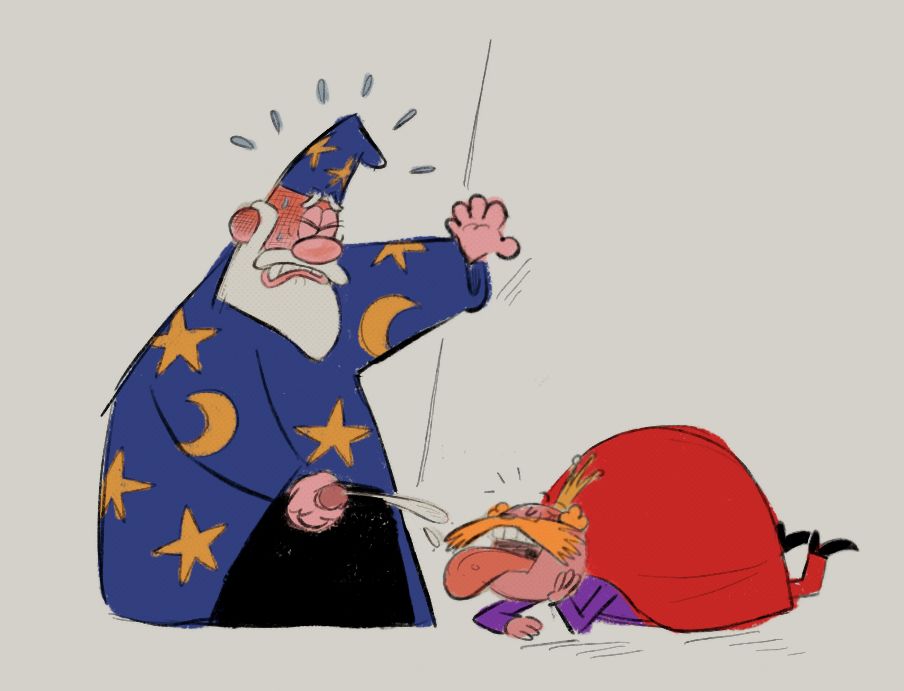 Merlin, the Microsoft Office Assistant, cumming into King of Crimes mouth. 