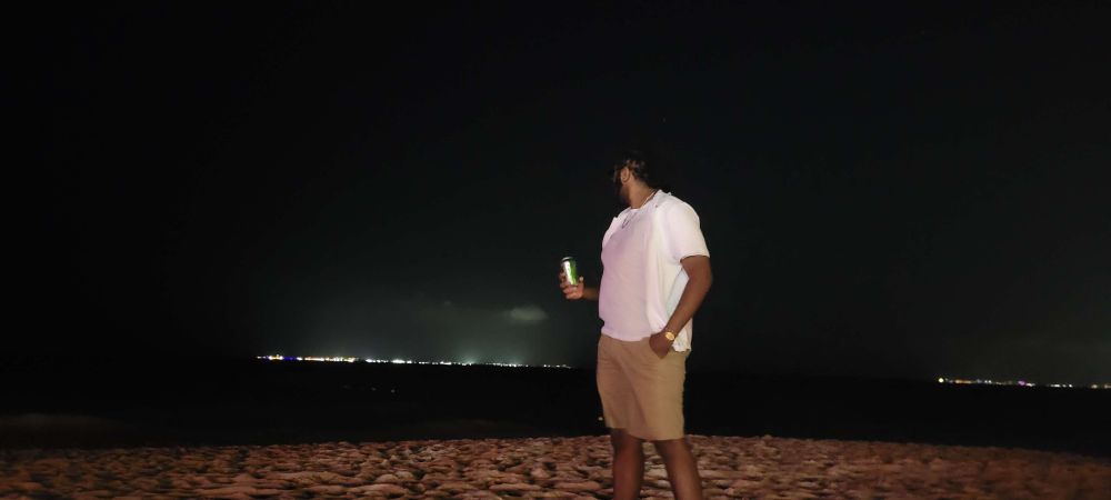 photo of me at the beach looking towards an island at night. That island took up way more brainspace then it shouldve all week. I love islands, theyre so cool and mysterious and have a wonderful vibe. 