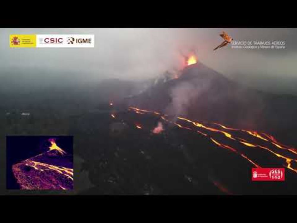 22/10/21 D Registro óptico/térmico desde el Noroeste hacia el cono. Erupción La Palma IGME-CSIC