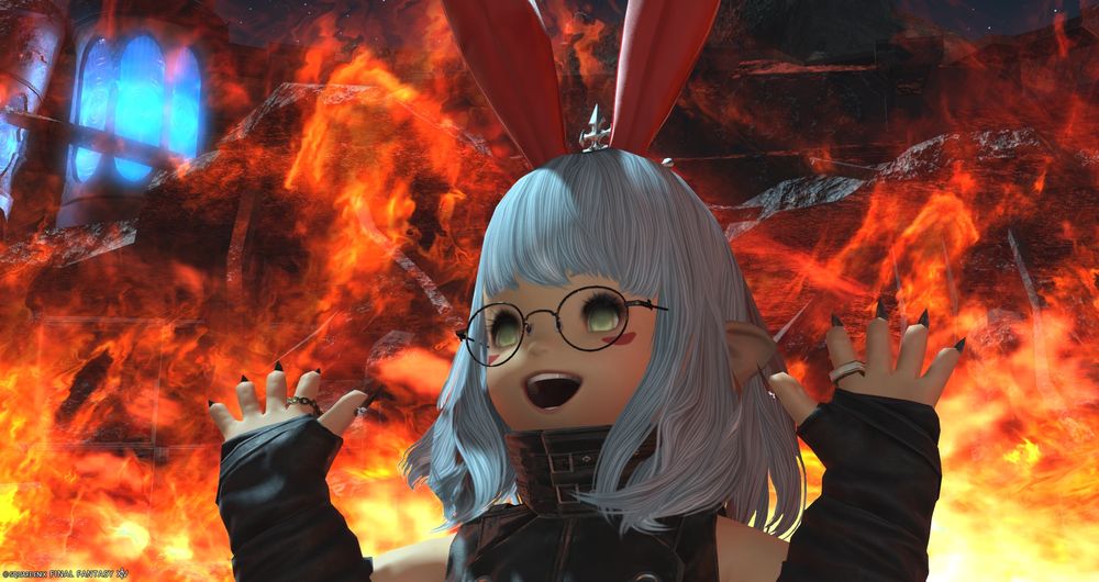 a happy cami, towering before the flames of catastrophe