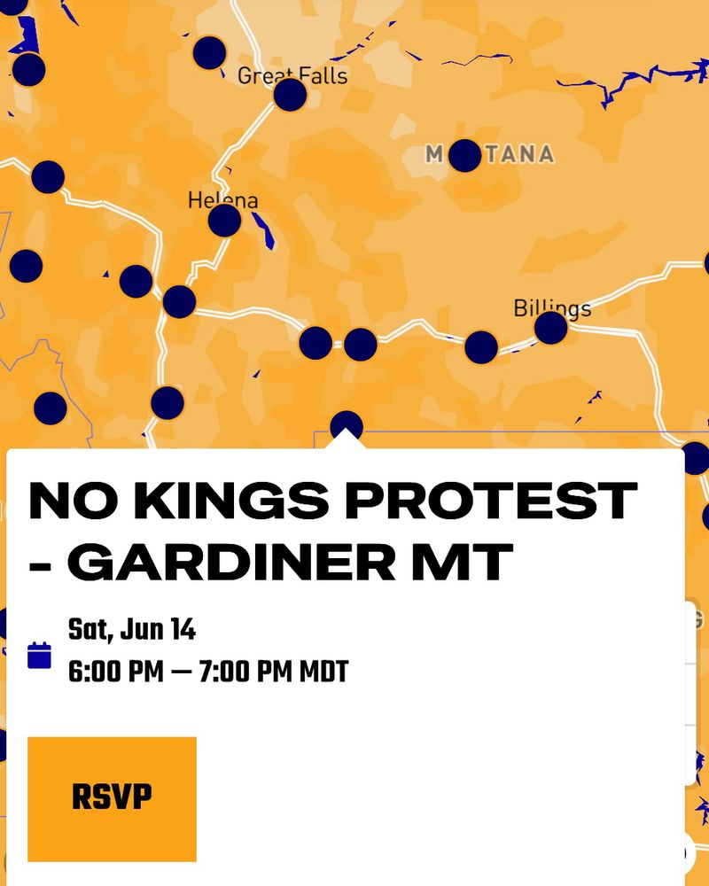 Information for No Kings event in Gardiner Montana on 6-14
