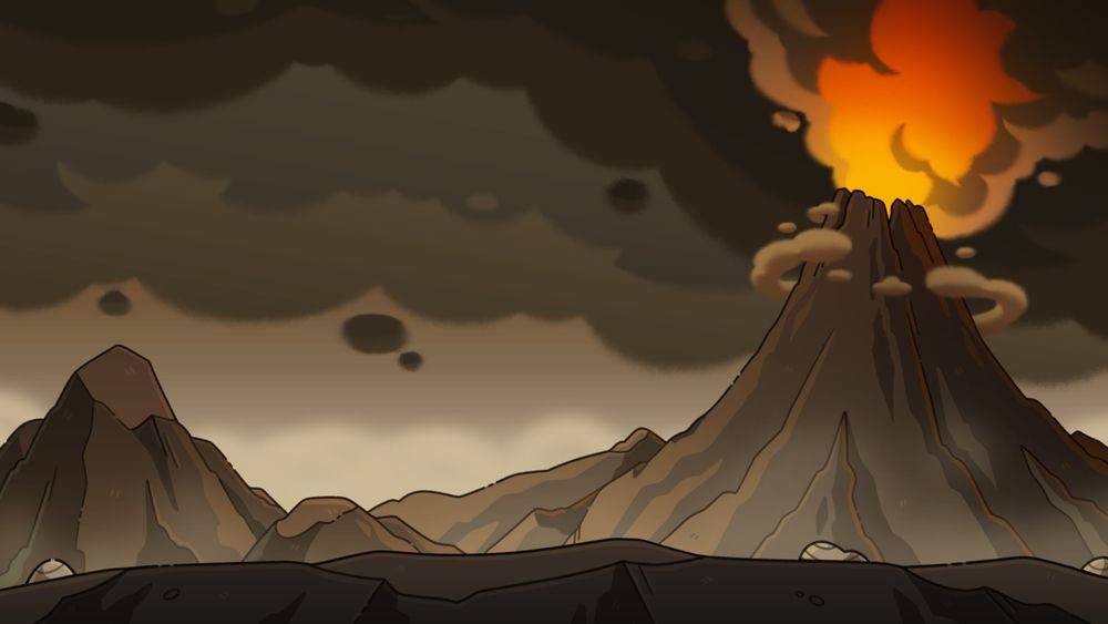 Background of a volcano which closely resembles Mt.Doom. 