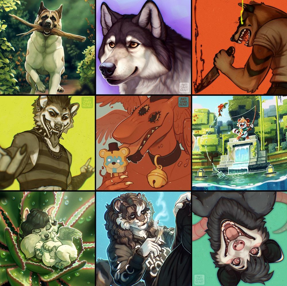Collage of various digital paintings I've done