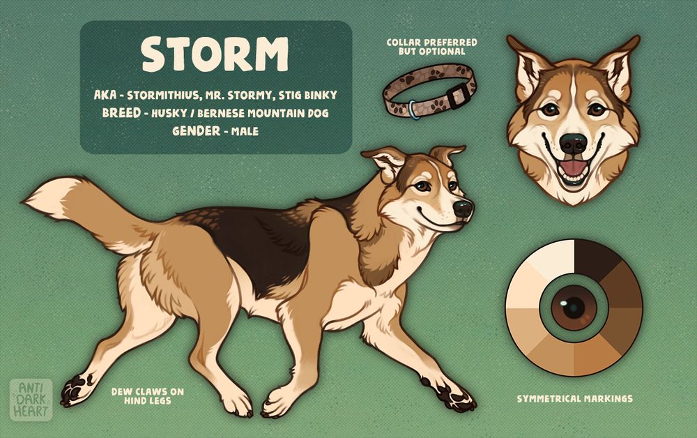 Digital husky mixed pet reference sheet