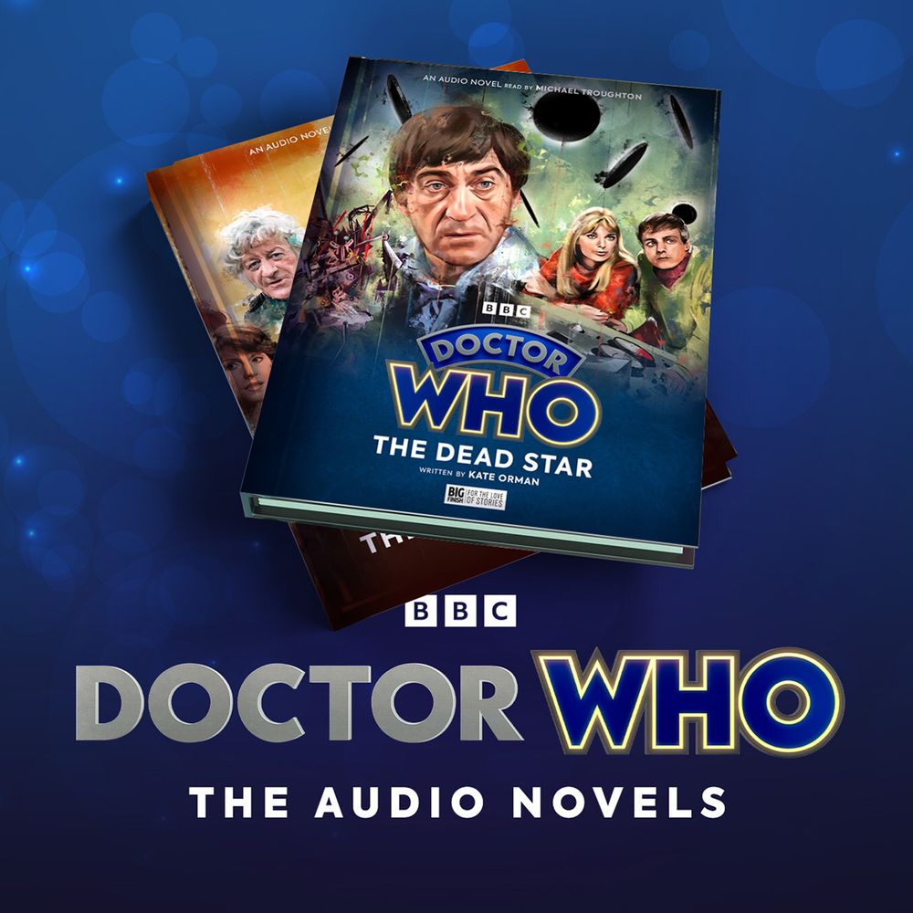 Doctor Who – The Audio Novels artwork, featuring mocked up 3D renders of The Dead Star and The Box of Terrors. 