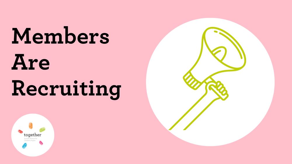"Members are recruiting" with a megaphone to the right hand side. 