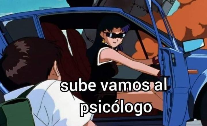 Conocidísimo meme de "Sube vamos al psicólogo"