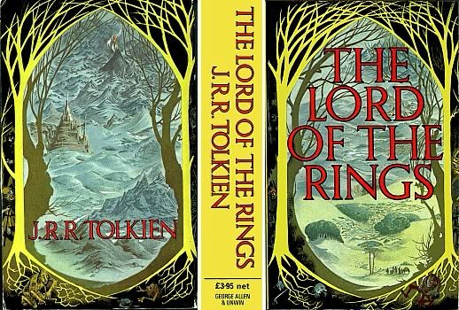 Front and back over of an old print for lord of the rings