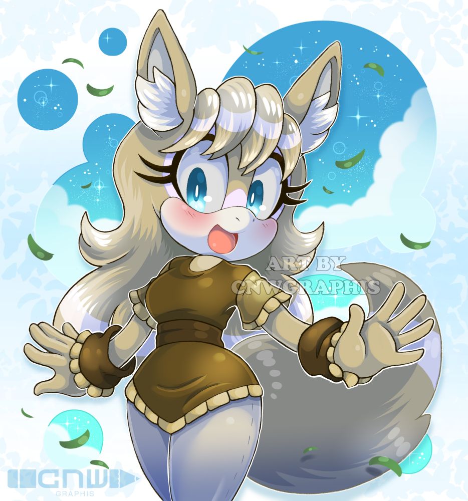 Artfight revenge art of Relin's sonic oc, Alya!  She's a tan colored horse with light pink markings.  There's an open sky with falling leaves around her.