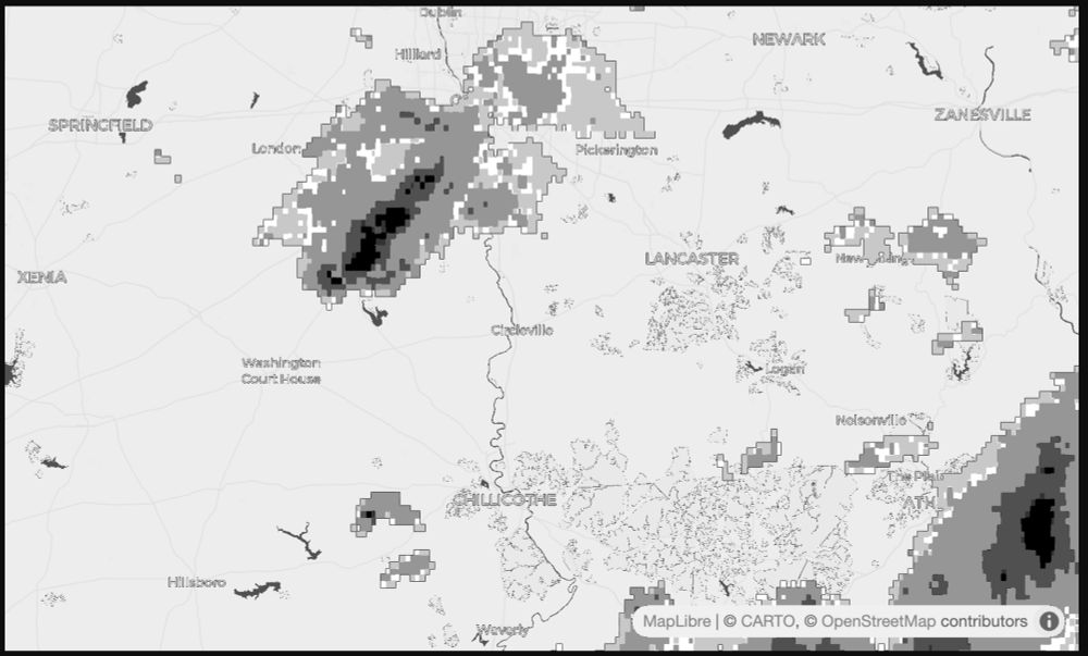 a black and white weather radar image
