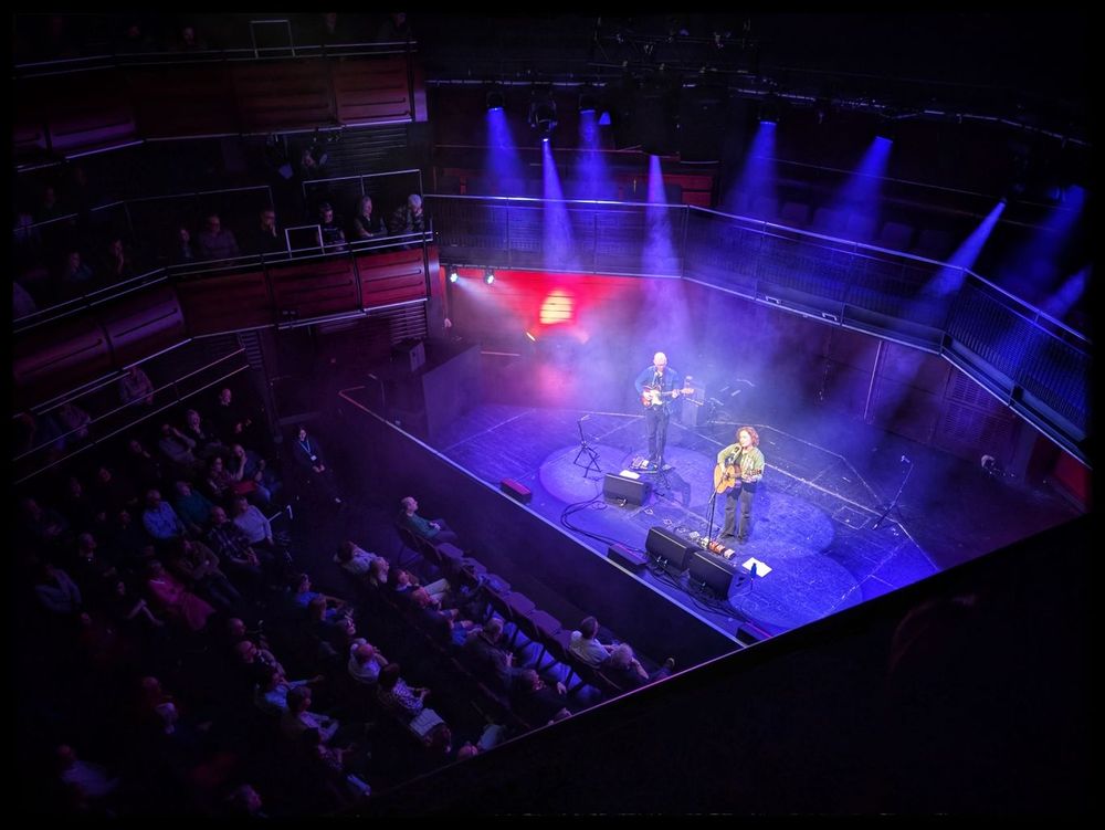 Katherine Priddy and George Boomsma on stage in Sage 2, Gateshead.