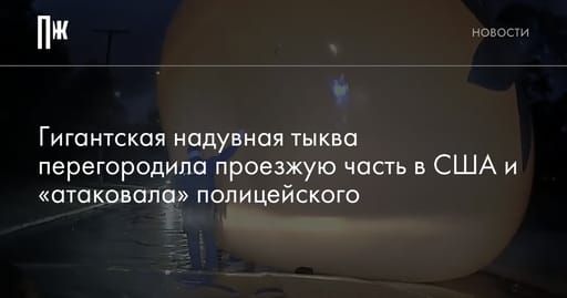 Видео: гигантская тыква «атаковала» американского полицейского