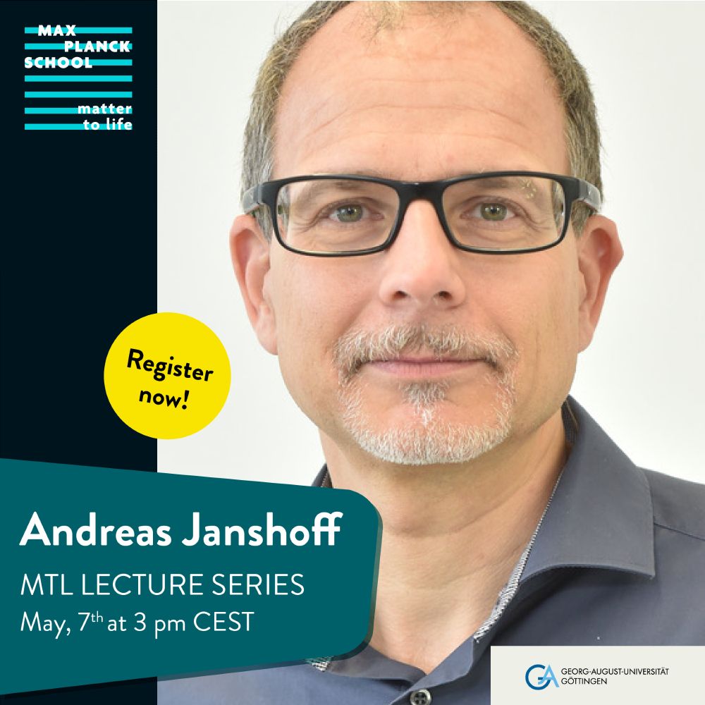 Digital flyer for the lecture, including that it will take place on Wednesday, May 7th at 3 pm Central European Time