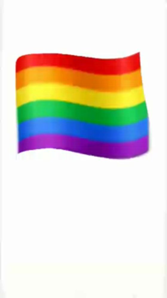 a rainbow flag is flying in the wind on a white background