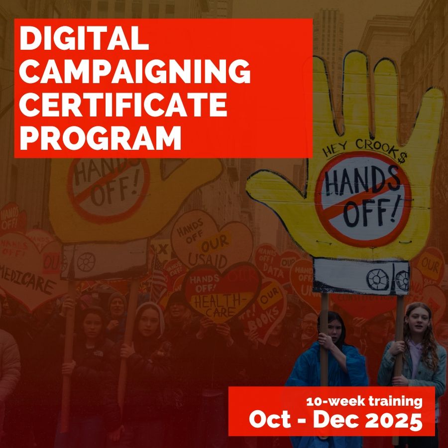 Poster advertising SMT's Digital Campaigning Certificate Program, running for 10 weeks this fall. 