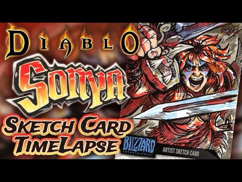 DIABLO Barbarian Sonya Sketch Card