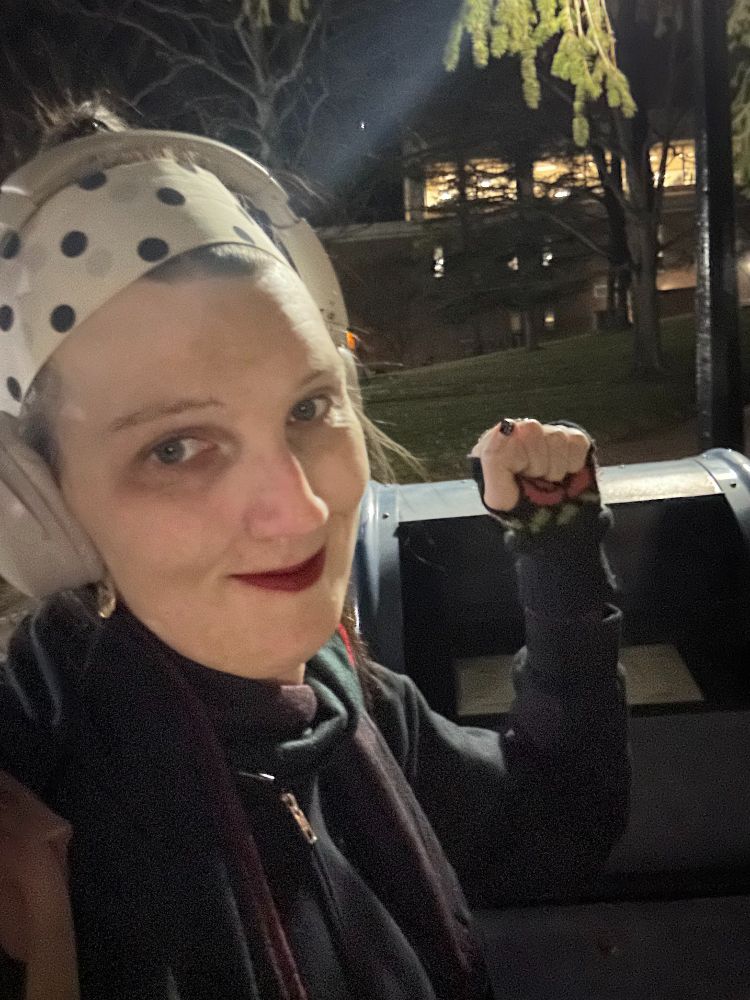 Me standing in front of a mailbox with no union ballot envelope, with a fist raised