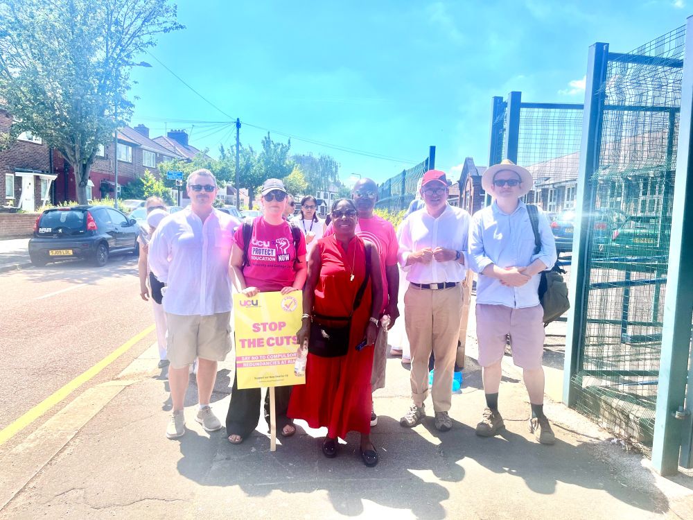 photo of a rally outside RIAE