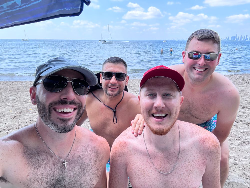 Group selfie at Hanlan’s Point Beach