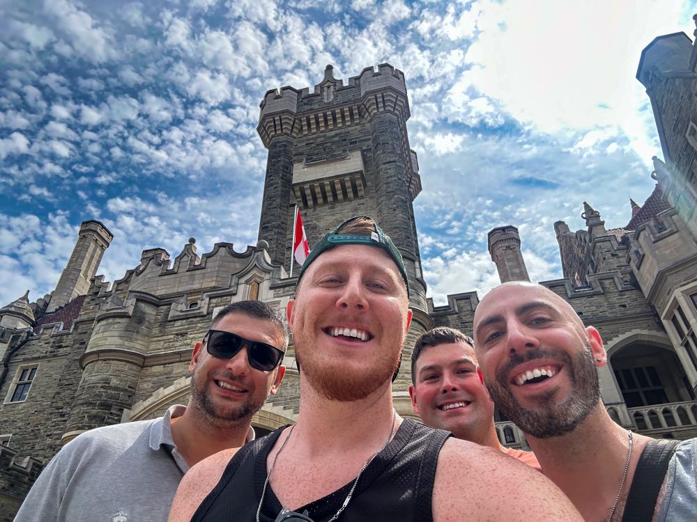 Group selfie outside Casa Loma