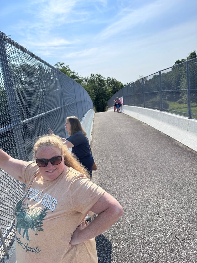 Other activists on the same bridge as me
