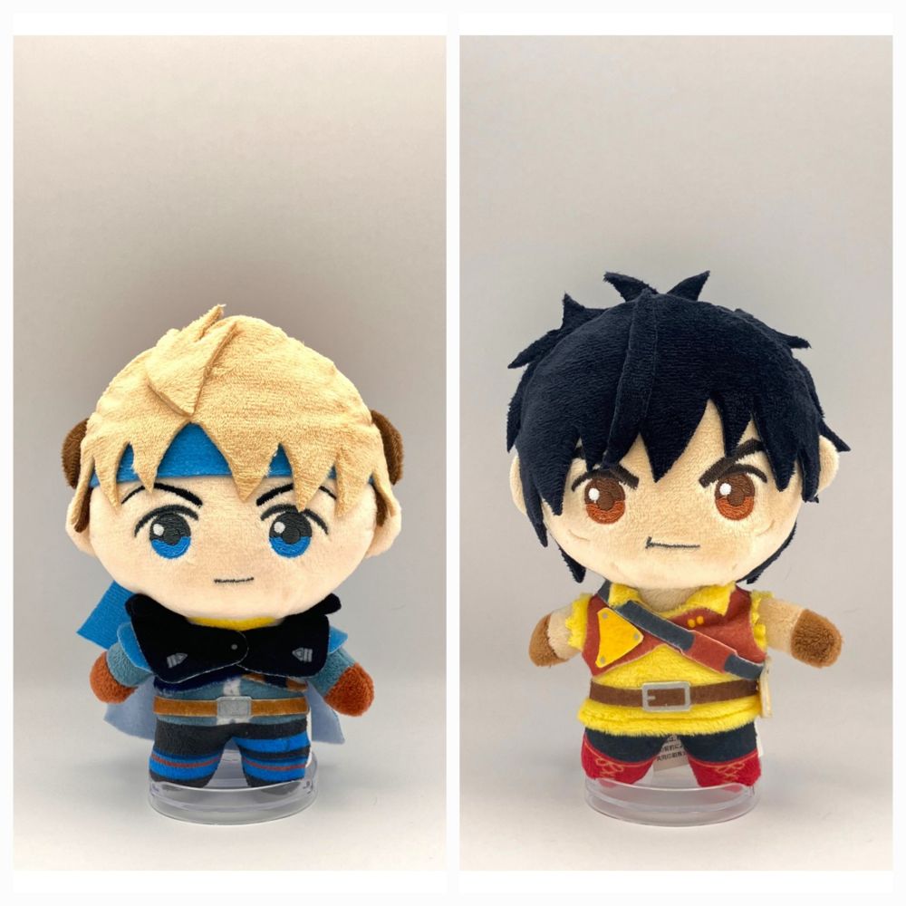 flik and viktor's plushies standing and facing front