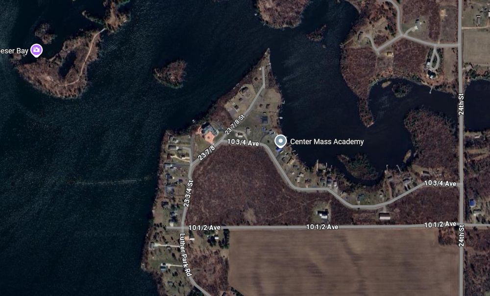 a google map snip of several fractional street names just south of RiceLake WI. included are 10 1/2 Ave, 23 3/4 St, 23 7/8 St, and 10 3/4 Ave... 