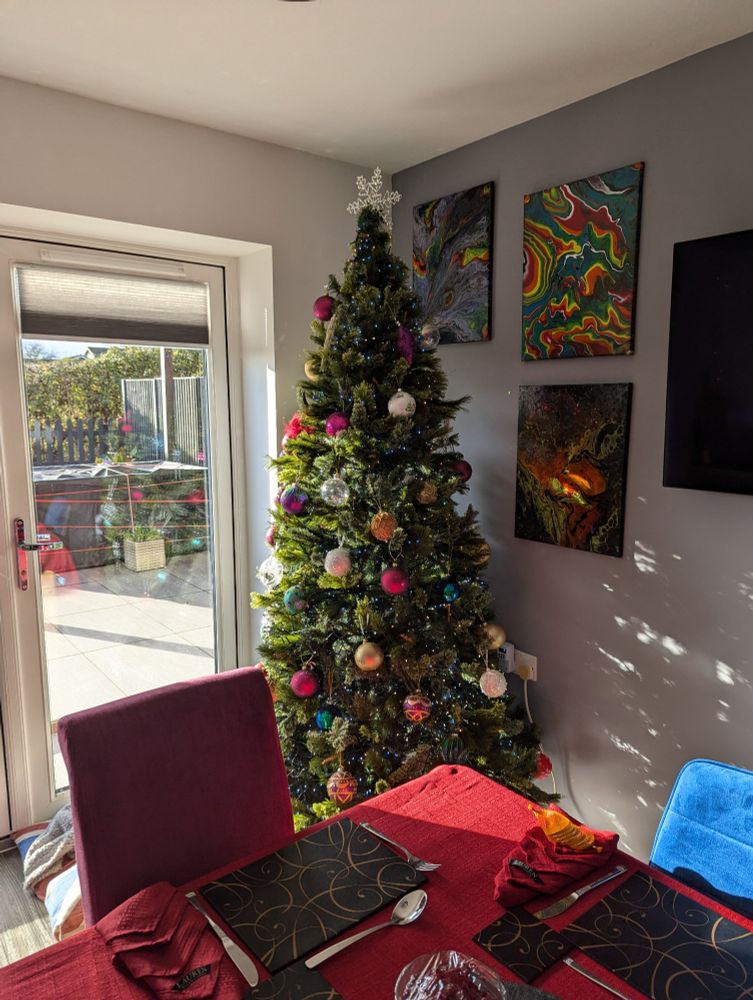 The Christmas tree is up