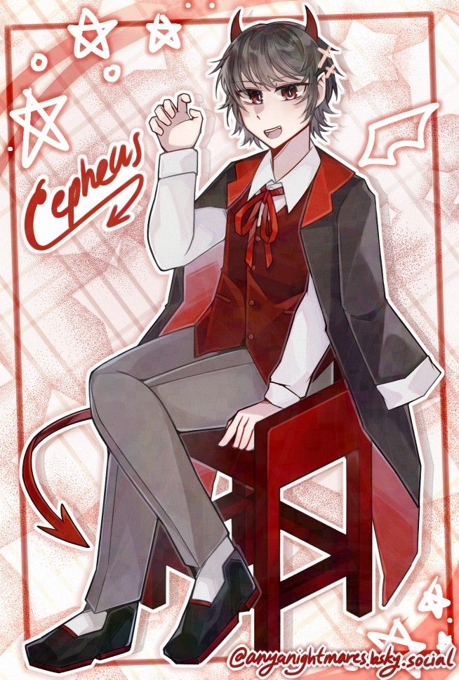 anime boy sitting in chair