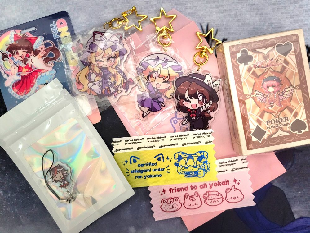 merch I bought at touhoufest kind of maybe well i paid money and got stuff