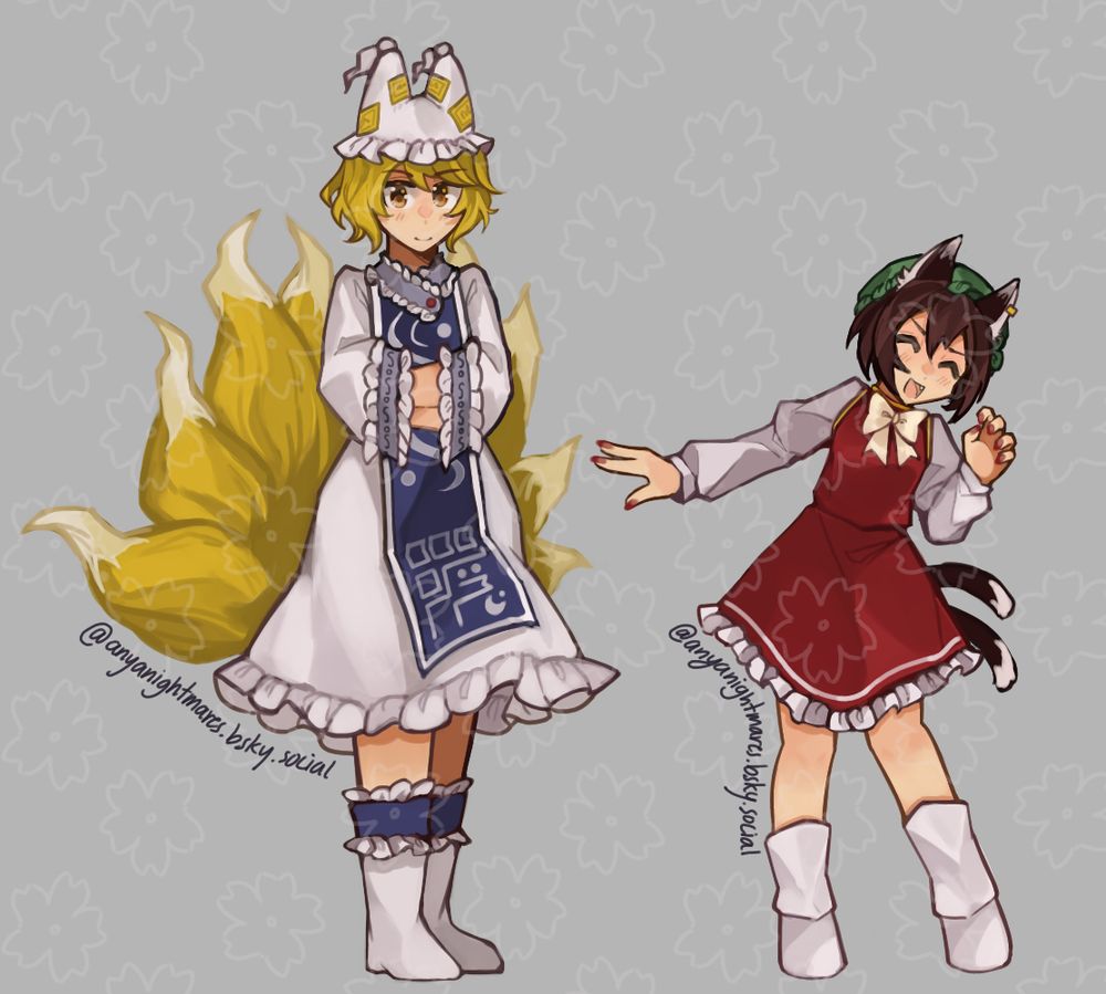 ran and chen from touhou project