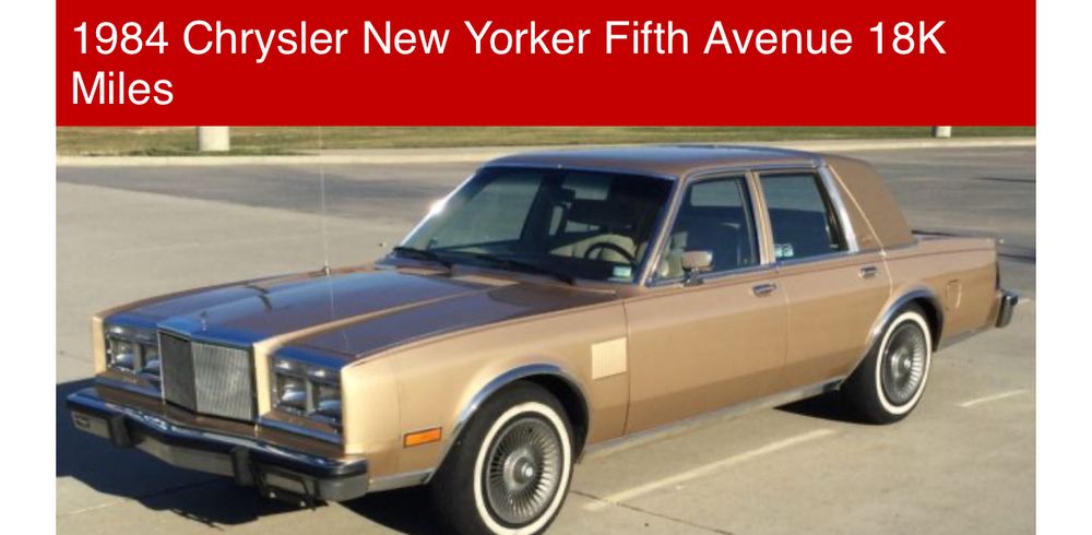 1984 Chrysler 5th Ave New Yorker in gold