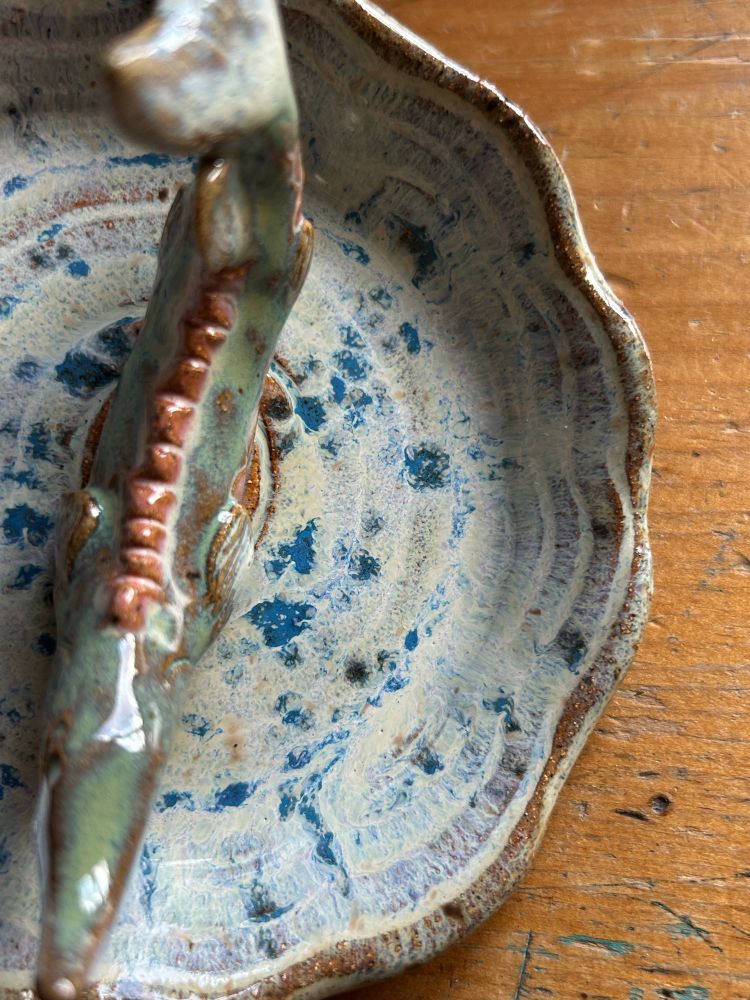 Same plate, but a closeup. Again, so you can see the funky glaze, yum