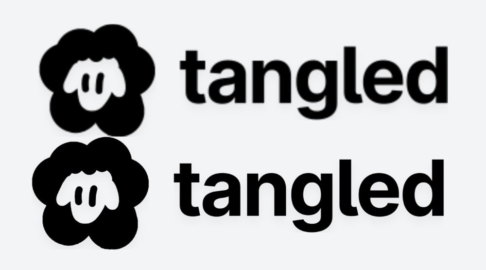 A comparison of the Tangled logo with using `<img src="...svg">` and inline `<svg>`. The top one uses the `<img>` tag, while the bottom using inline `<svg>`. The bottom one is visibly sharper than the top one.