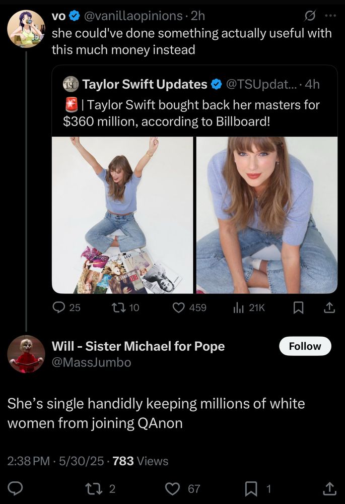Taylor swift is preventing white women from joining qanon 