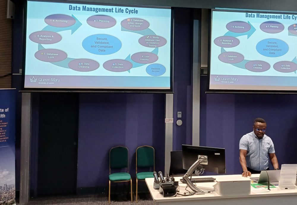 Our lead of data management Arouna sharing the clinical trial life cycle