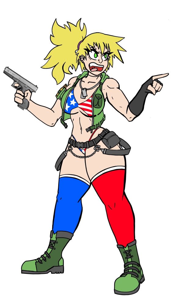 So it's been a whole month since July 4th and I forgot to upload this 
LIBERATING AMERICAN SKIN
I made for my OC April "The blonde bullet"

#artmoots #AnimeArt #happy4thofjuly