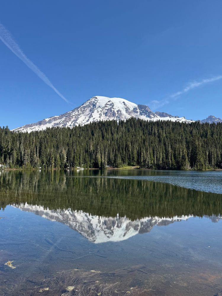 Mt. Rainier reflected into Reflection Lake 