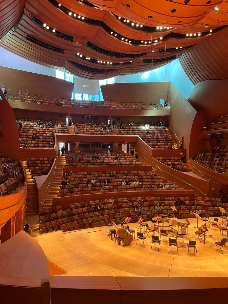 Nearly empty LA philharmonic before the performance 