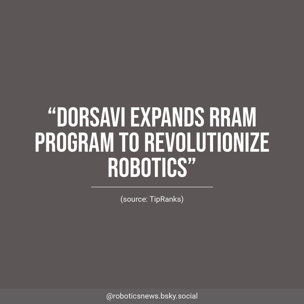 White text on a brown background reads, “dorsaVi Expands RRAM Program to Revolutionize Robotics”. Underneath, TipRanks is listed as the source.